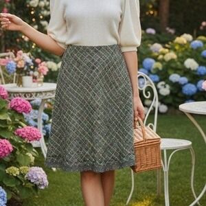 Express Womens Tweed Skirt Size 8 Vintage Y2K Preppy Academia Retro Career